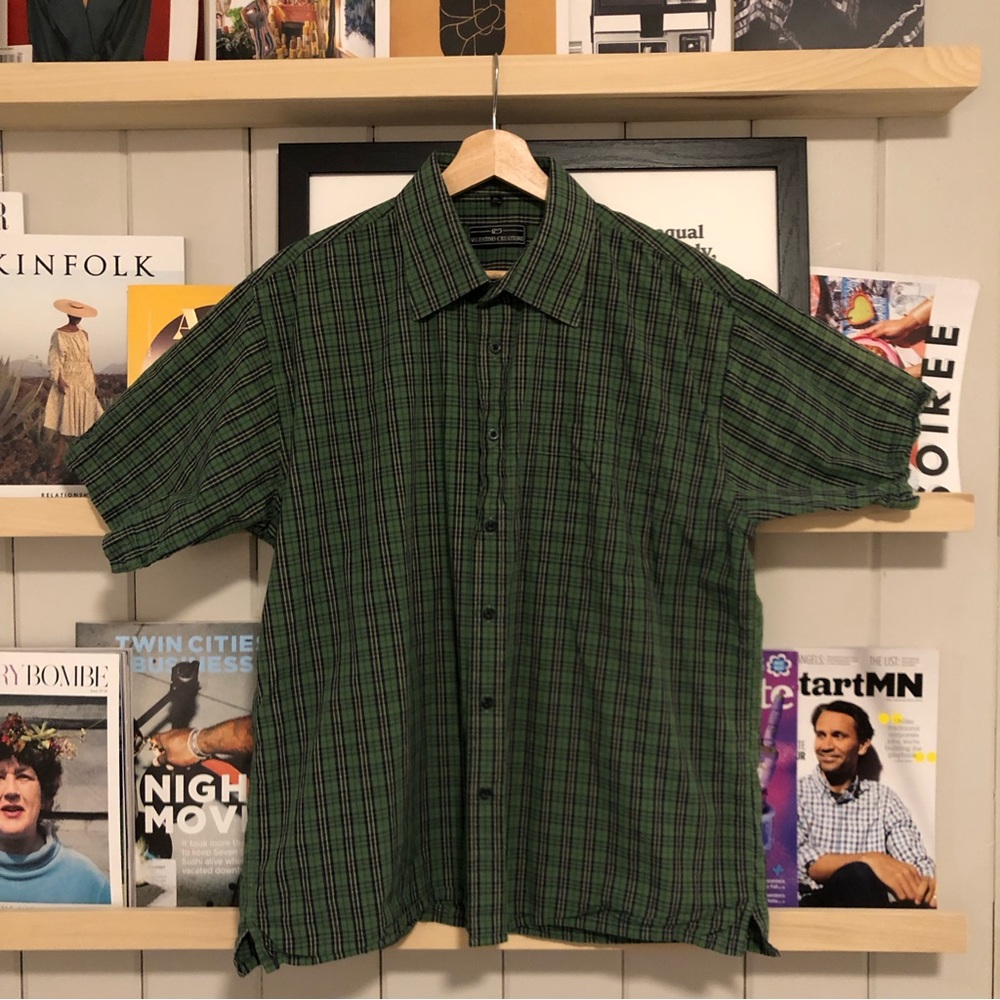 Green short sleeve button-up by Valentino Creations